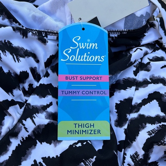 SWIM SOLUTIONS Tummy Control Triple Tier Fauxkini, Created For Macy's -Size 20W - Picture 7 of 11